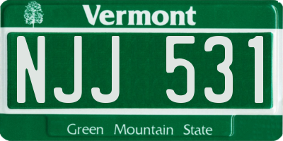 VT license plate NJJ531