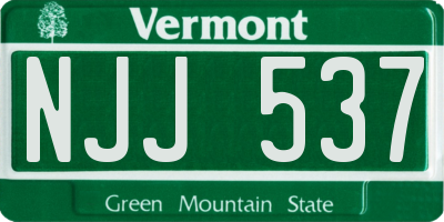 VT license plate NJJ537