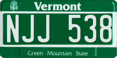 VT license plate NJJ538
