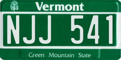 VT license plate NJJ541