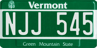 VT license plate NJJ545