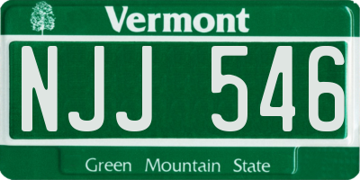 VT license plate NJJ546