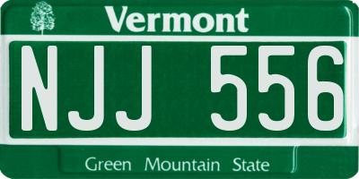 VT license plate NJJ556