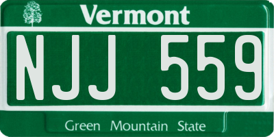 VT license plate NJJ559