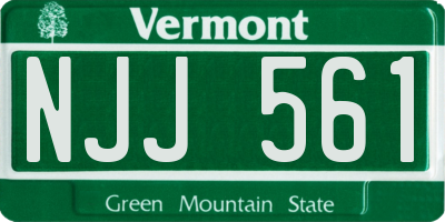 VT license plate NJJ561