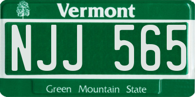 VT license plate NJJ565