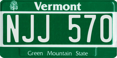 VT license plate NJJ570