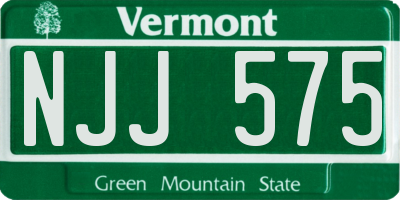 VT license plate NJJ575