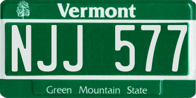 VT license plate NJJ577