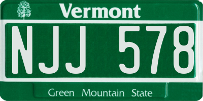 VT license plate NJJ578