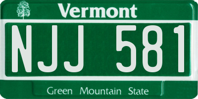 VT license plate NJJ581