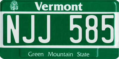 VT license plate NJJ585