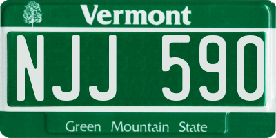 VT license plate NJJ590