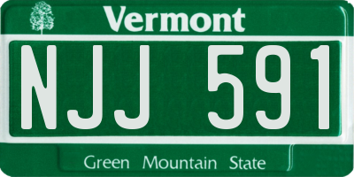 VT license plate NJJ591