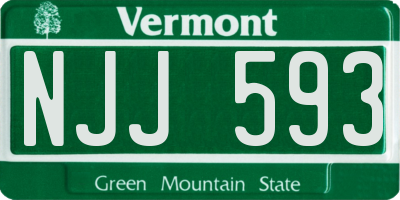VT license plate NJJ593
