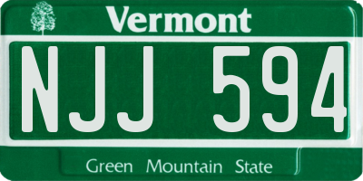 VT license plate NJJ594