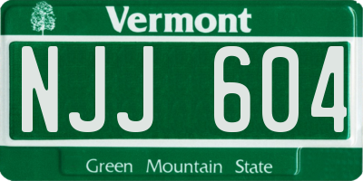 VT license plate NJJ604