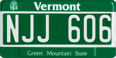 VT license plate NJJ606