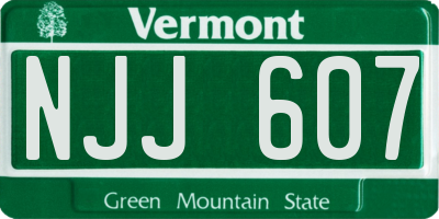 VT license plate NJJ607
