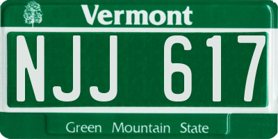 VT license plate NJJ617