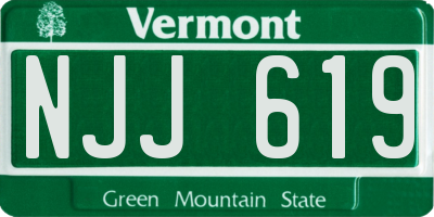 VT license plate NJJ619