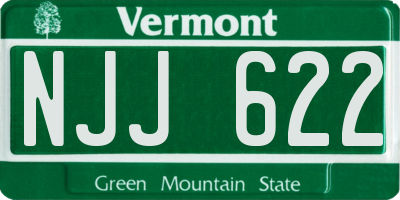 VT license plate NJJ622