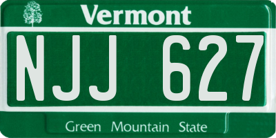 VT license plate NJJ627