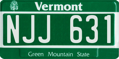 VT license plate NJJ631