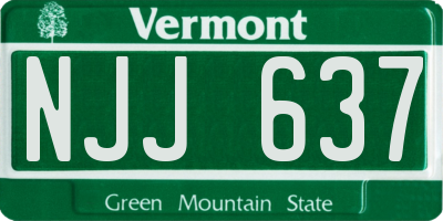 VT license plate NJJ637