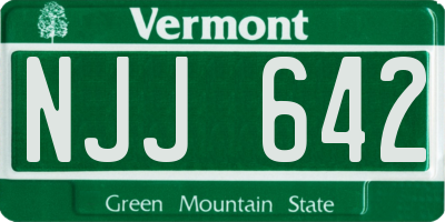 VT license plate NJJ642
