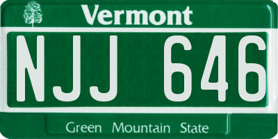VT license plate NJJ646