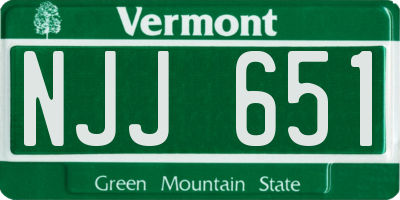VT license plate NJJ651