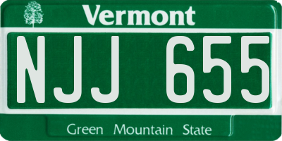VT license plate NJJ655