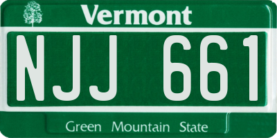VT license plate NJJ661