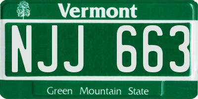 VT license plate NJJ663