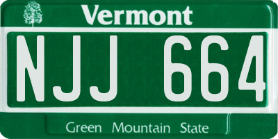 VT license plate NJJ664