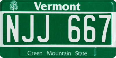 VT license plate NJJ667
