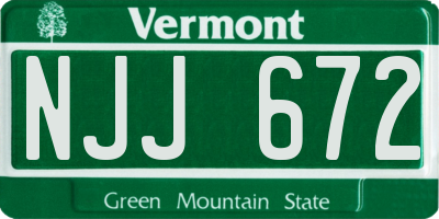VT license plate NJJ672