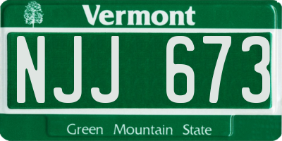 VT license plate NJJ673