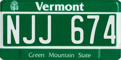 VT license plate NJJ674