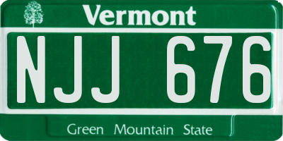 VT license plate NJJ676