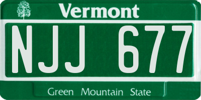 VT license plate NJJ677