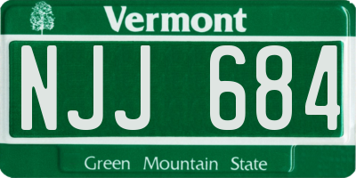 VT license plate NJJ684