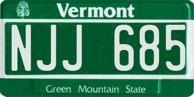VT license plate NJJ685
