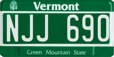 VT license plate NJJ690