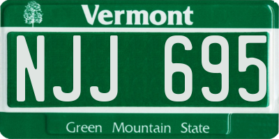 VT license plate NJJ695