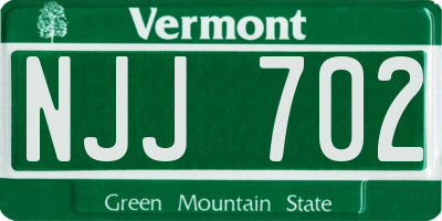 VT license plate NJJ702
