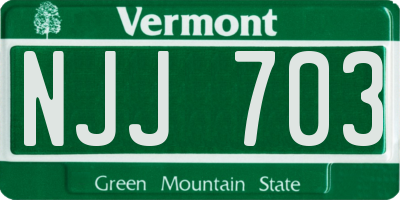 VT license plate NJJ703
