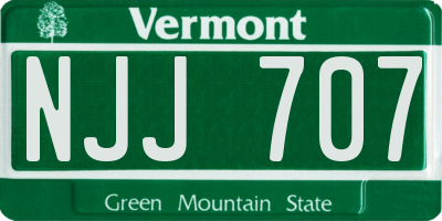 VT license plate NJJ707
