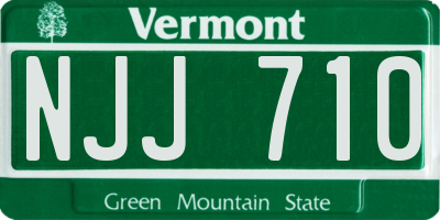 VT license plate NJJ710